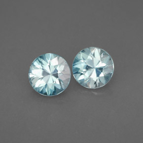 Pedras preciosas de zircão azul natural de  ct, corte redondo, VS