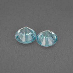 Pedras preciosas de zircão azul natural de  ct, corte redondo, VS