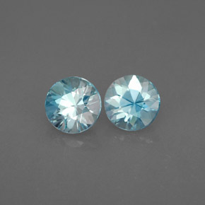 Pedras preciosas de zircão azul natural de  ct, corte redondo, VVS-VS
