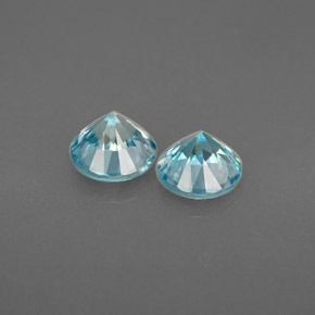 Pedras preciosas de zircão azul natural de  ct, corte redondo, VVS-VS