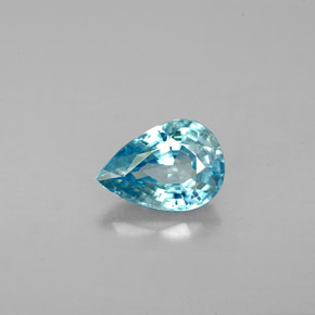Zircão azul natural 1,45ct, formato de pêra, VVS-VS