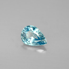 Zircão azul natural 1,45ct, formato de pêra, VVS-VS