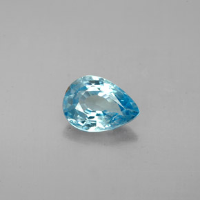 Zircão azul natural 1,51ct, formato de pêra, VS