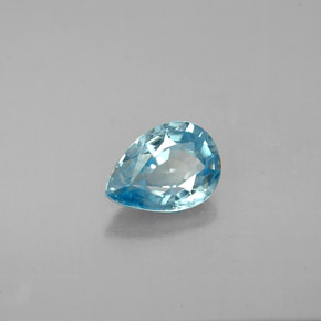 Zircão azul natural 1,51ct, formato de pêra, VS