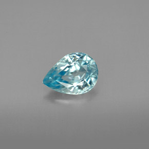 Zircão azul natural 1,49ct, formato de pêra, VVS