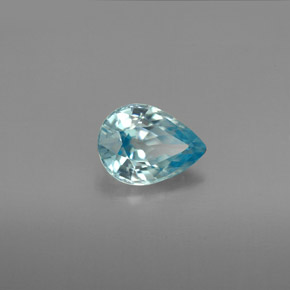 Zircão azul natural 1,49ct, formato de pêra, VVS