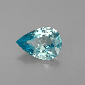 Zircão azul natural 1,43ct, formato de pêra, VVS-VS