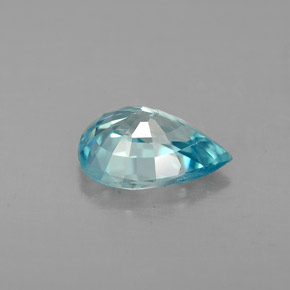 Zircão azul natural 1,43ct, formato de pêra, VVS-VS