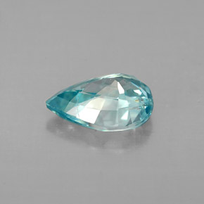 Zircão azul natural 1,46ct, formato de pêra, VVS