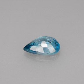 Zircão azul natural 1,45ct, formato de pêra, VS