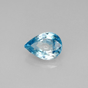 Zircão azul natural 1,96ct, formato de pêra, VVS-VS