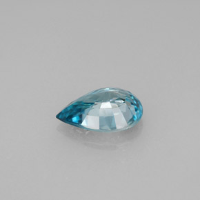 Zircão azul natural 1,45ct, formato de pêra, VVS