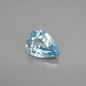 Zircão azul natural 1,80ct, formato de pêra, VVS-VS