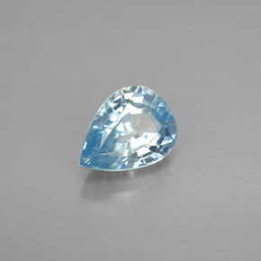 Zircão azul natural 1,80ct, formato de pêra, VVS-VS