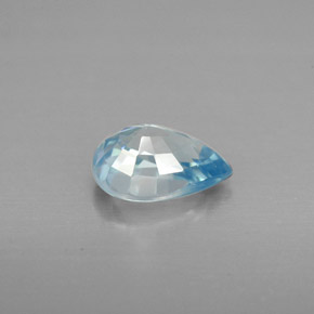 Zircão azul natural 1,80ct, formato de pêra, VVS-VS