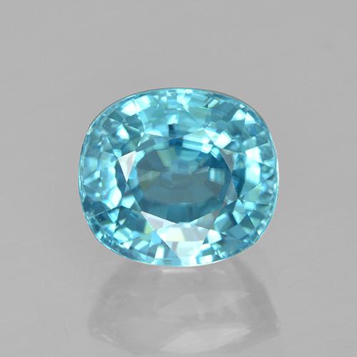 Zircão azul natural 3,87ct, corte oval, VVS-VS