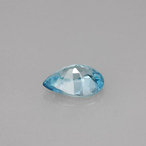Zircão azul natural 1,39ct, formato de pêra, VS