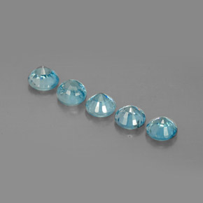 Pedras preciosas de zircão azul natural de  ct, corte redondo, VS