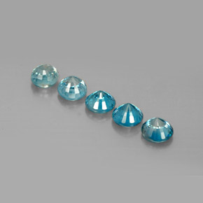 Pedras preciosas de zircão azul natural de  ct, corte redondo, VS