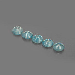 Pedras preciosas de zircão azul natural de  ct, corte redondo, VS