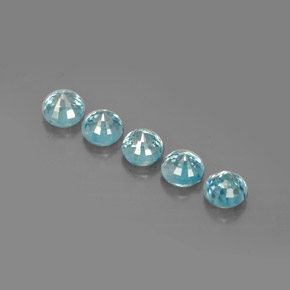 Pedras preciosas de zircão azul natural de  ct, corte redondo, VS