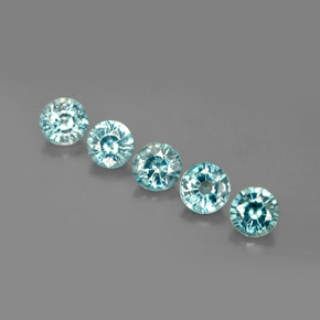 Pedras preciosas de zircão azul natural de  ct, corte redondo, VS