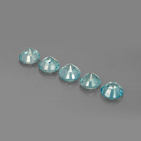 Pedras preciosas de zircão azul natural de  ct, corte redondo, VS