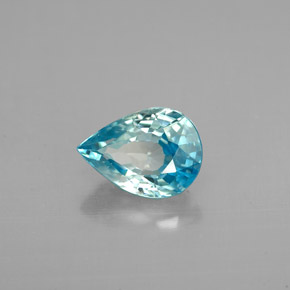 Zircão azul natural 1,71ct, formato de pêra, VVS-VS
