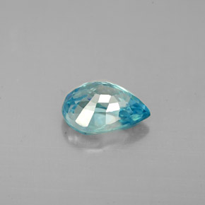 Zircão azul natural 1,71ct, formato de pêra, VVS-VS
