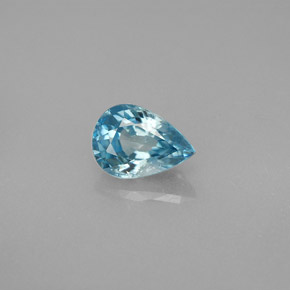 Zircão azul natural 1,83ct, formato de pêra, VS