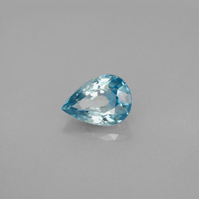 Zircão azul natural 1,83ct, formato de pêra, VS