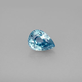 Zircão azul natural 1,83ct, formato de pêra, VVS-VS