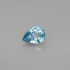 Zircão azul natural 1,83ct, formato de pêra, VVS-VS