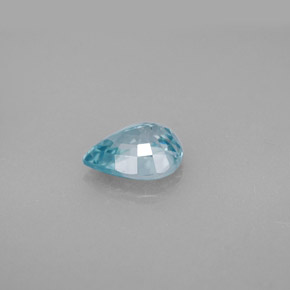 Zircão azul natural 1,64ct, formato de pêra, VVS