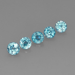Pedras preciosas de zircão azul natural de  ct, corte redondo, VS