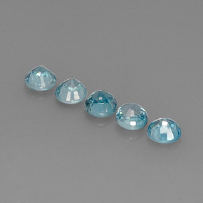 Pedras preciosas de zircão azul natural de  ct, corte redondo, VS