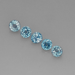 Pedras preciosas de zircão azul natural de  ct, corte redondo, VS