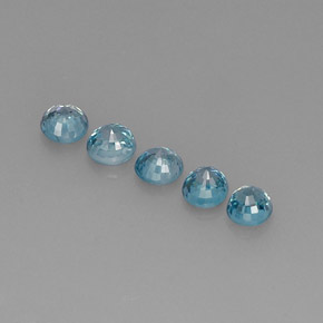 Pedras preciosas de zircão azul natural de  ct, corte redondo, VS