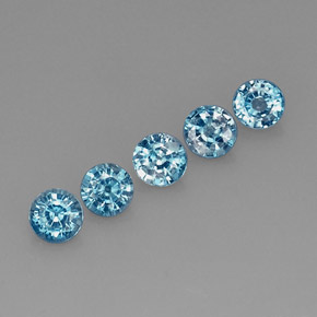 Pedras preciosas de zircão azul natural de  ct, corte redondo, VS