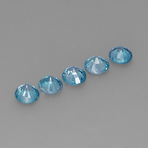 Pedras preciosas de zircão azul natural de  ct, corte redondo, VS
