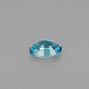 Zircão azul natural 1,23ct, corte oval, VVS-VS