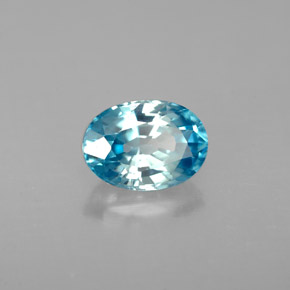 Zircão azul natural 1,41ct, corte oval, VVS-VS