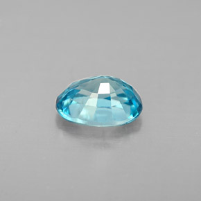 Zircão azul natural 1,37ct, corte oval, VS