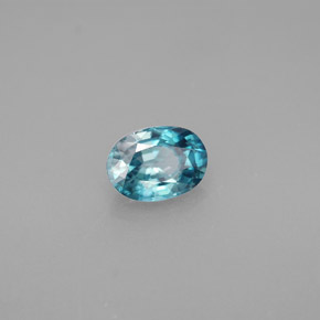 Zircão Azul Natural 1.28ct, Corte Oval, VVS-VS