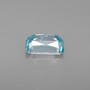 Zircão azul natural 1,38ct, corte esmeralda, VS