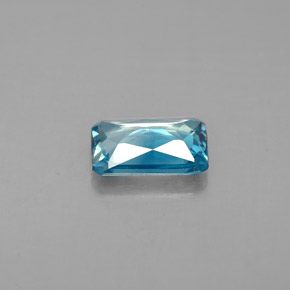 Zircão azul natural 1,04ct, corte esmeralda, VVS-VS
