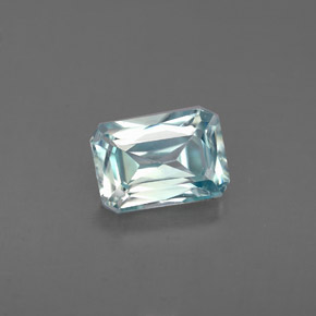 Zircão azul natural 1,40ct, corte esmeralda, VVS-VS
