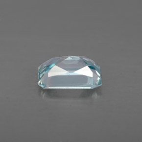Zircão azul natural 1,40ct, corte esmeralda, VVS-VS