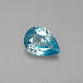 Zircão azul natural 1,50ct, formato de pêra, VVS-VS