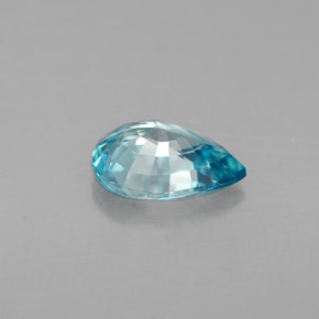 Zircão azul natural 1,50ct, formato de pêra, VVS-VS